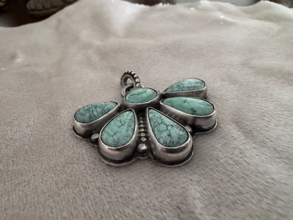 Sterling Silver and Variscite Cluster Pendant