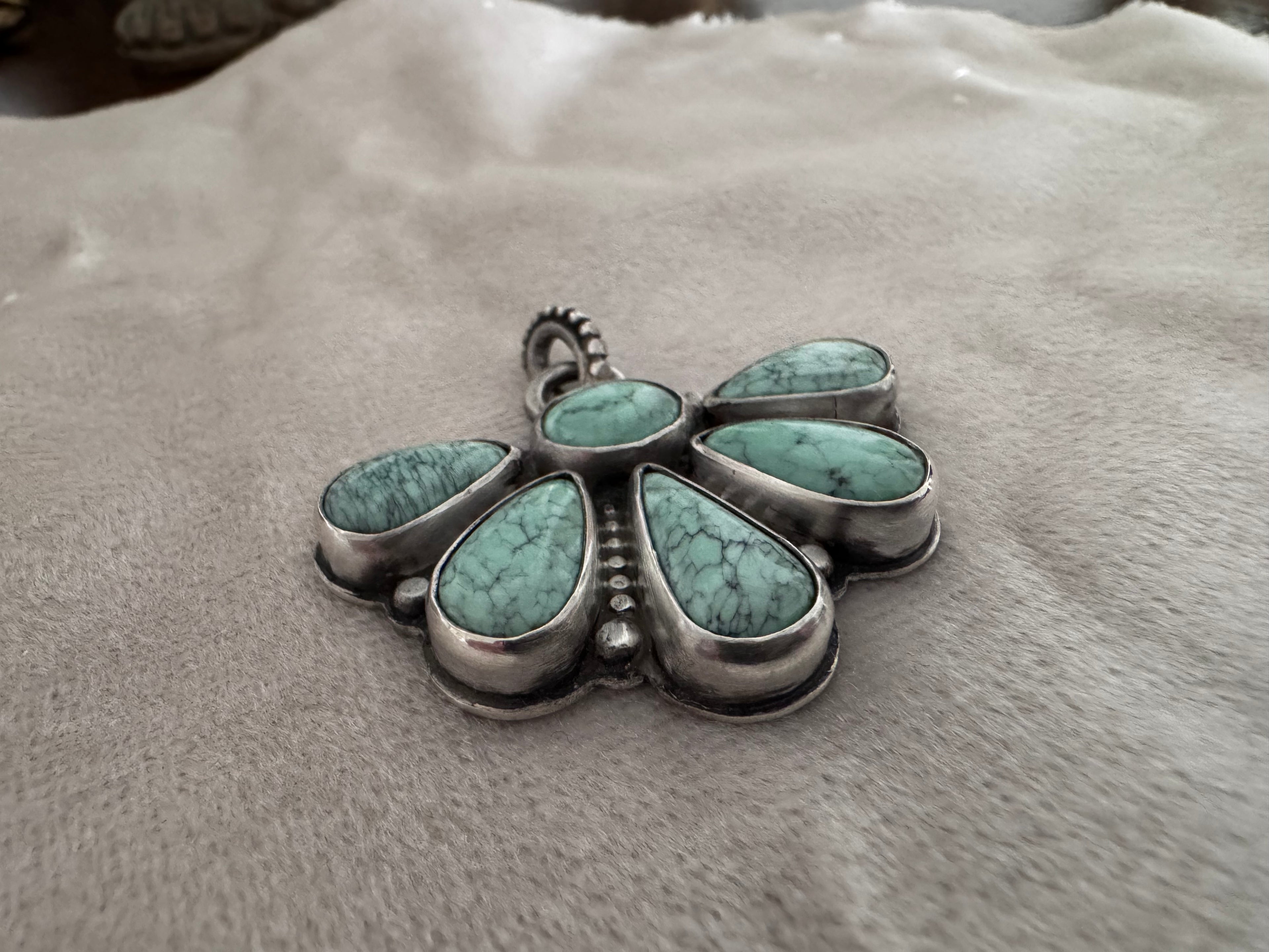Sterling Silver and Variscite Cluster Pendant