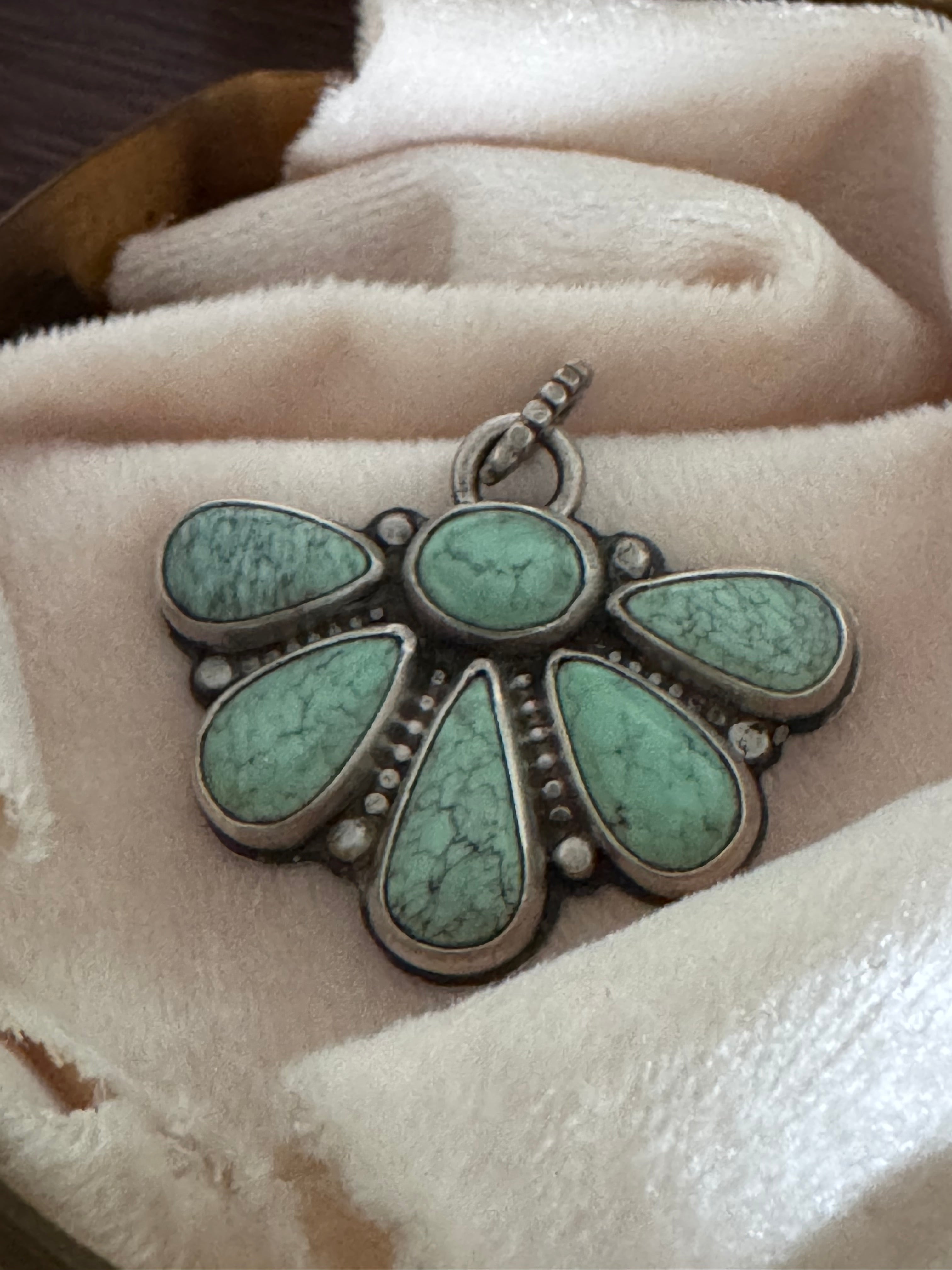 Sterling Silver and Variscite Cluster Pendant