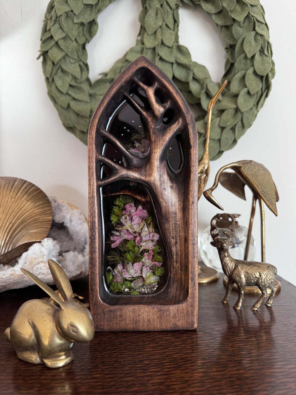 Handcarved Woodland Sacred Shelter