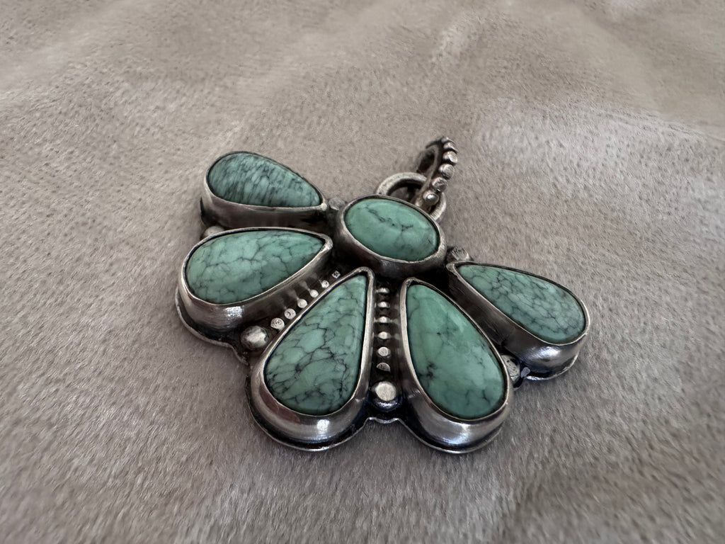 Sterling Silver and Variscite Cluster Pendant