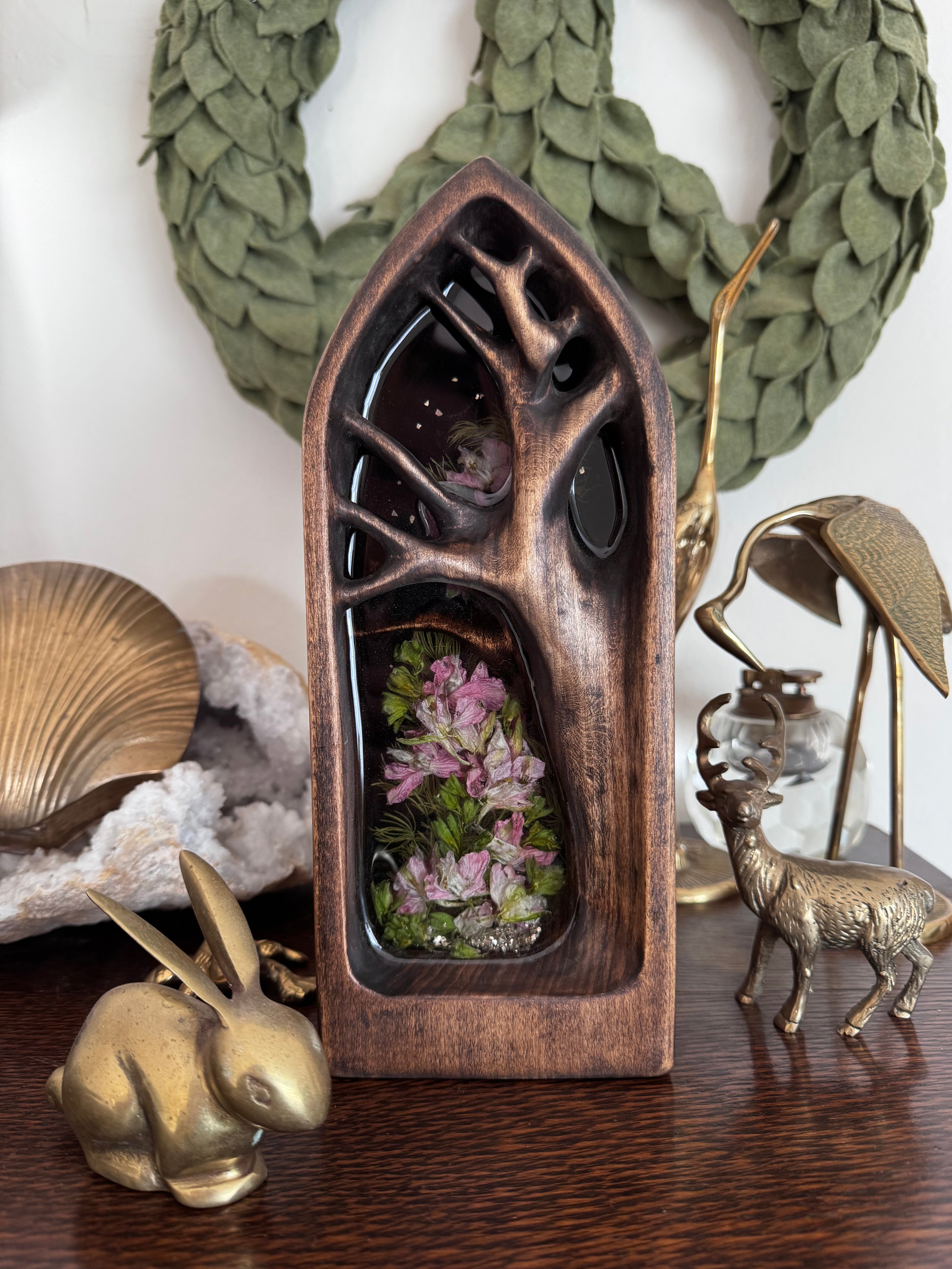 Handcarved Woodland Sacred Shelter