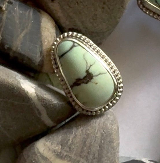 Soft Blue Turquoise Ring in Sterling Silver