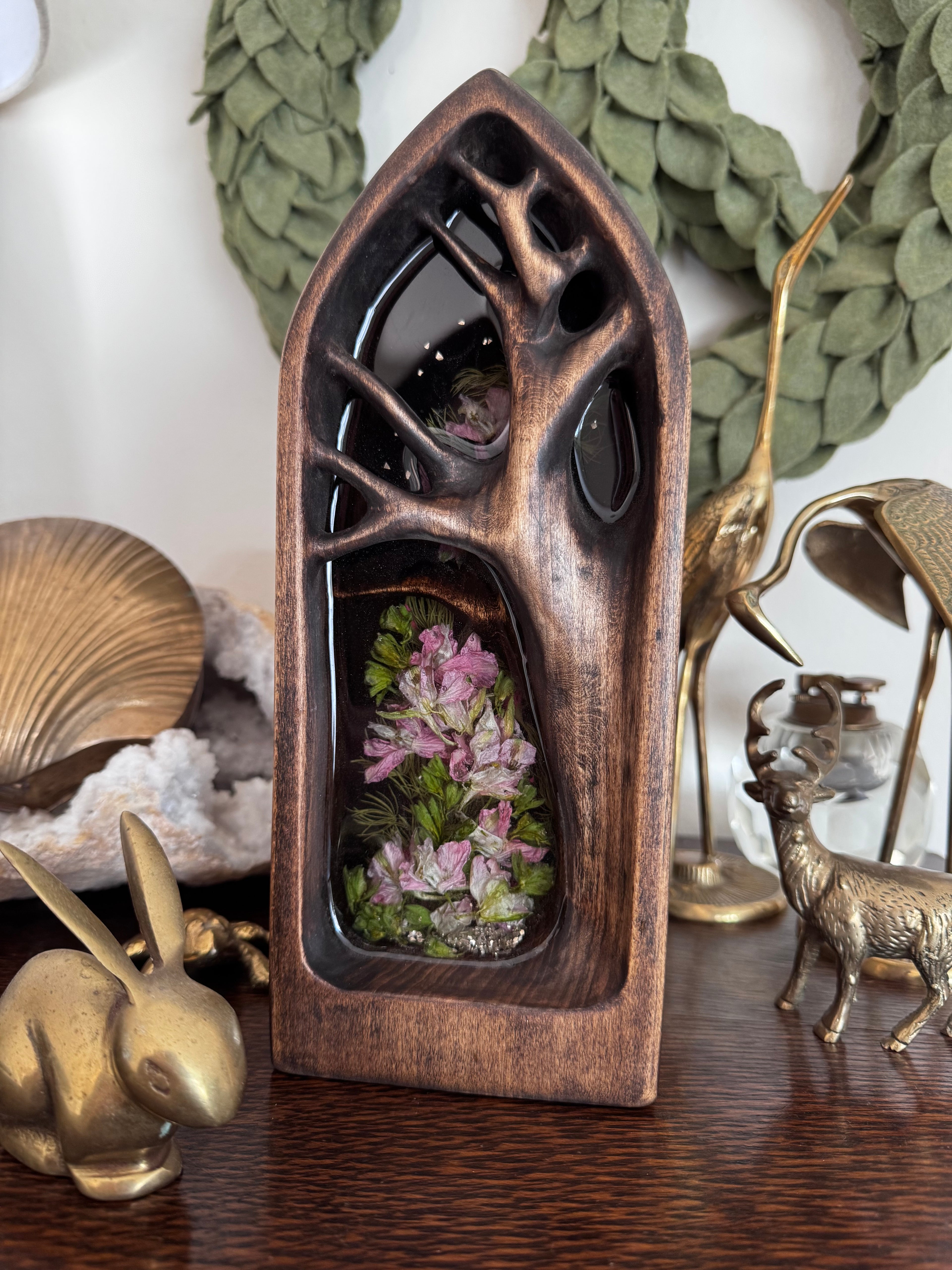 Handcarved Woodland Sacred Shelter