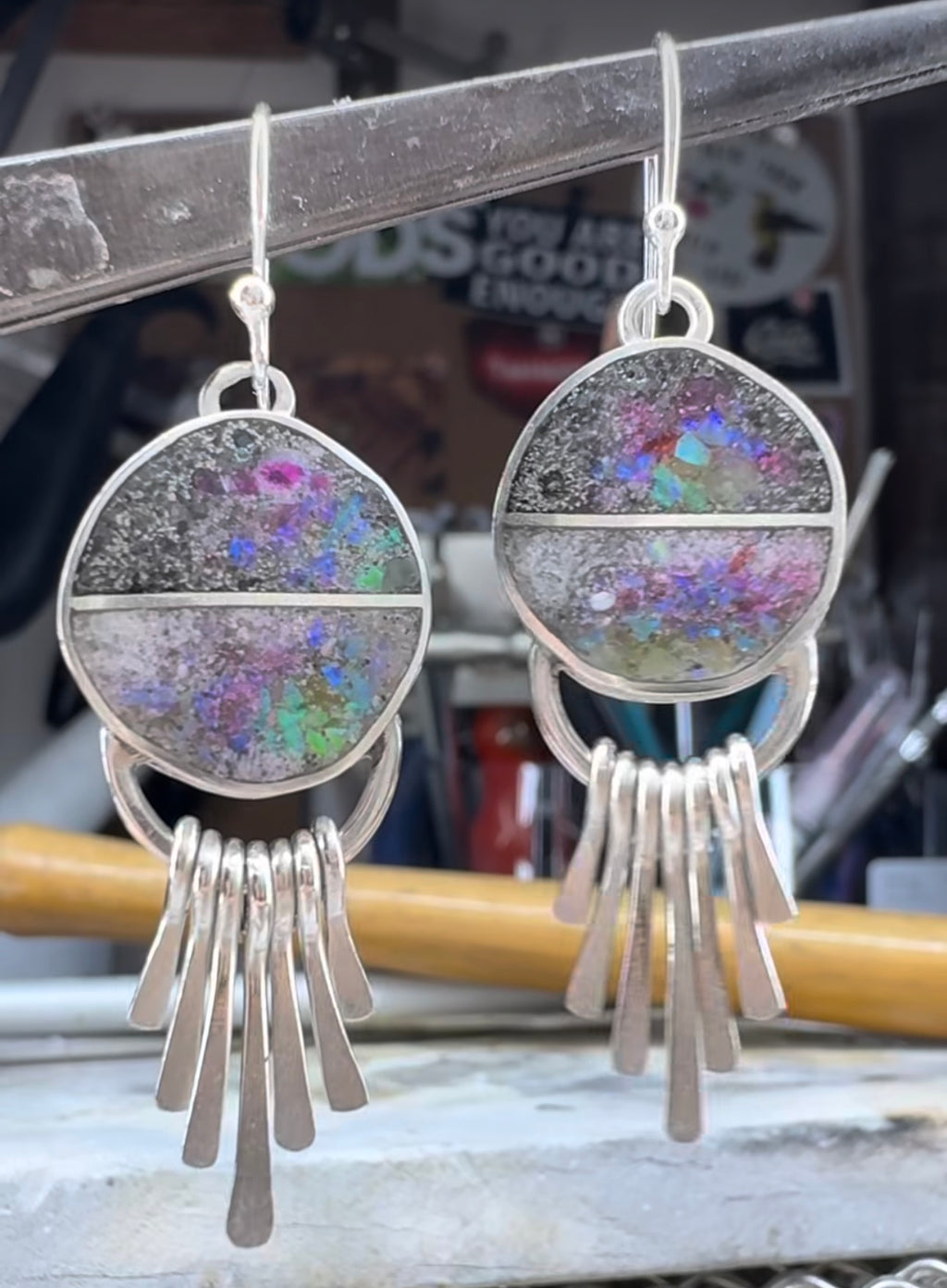 Cosmic Opal Fringe Earrings