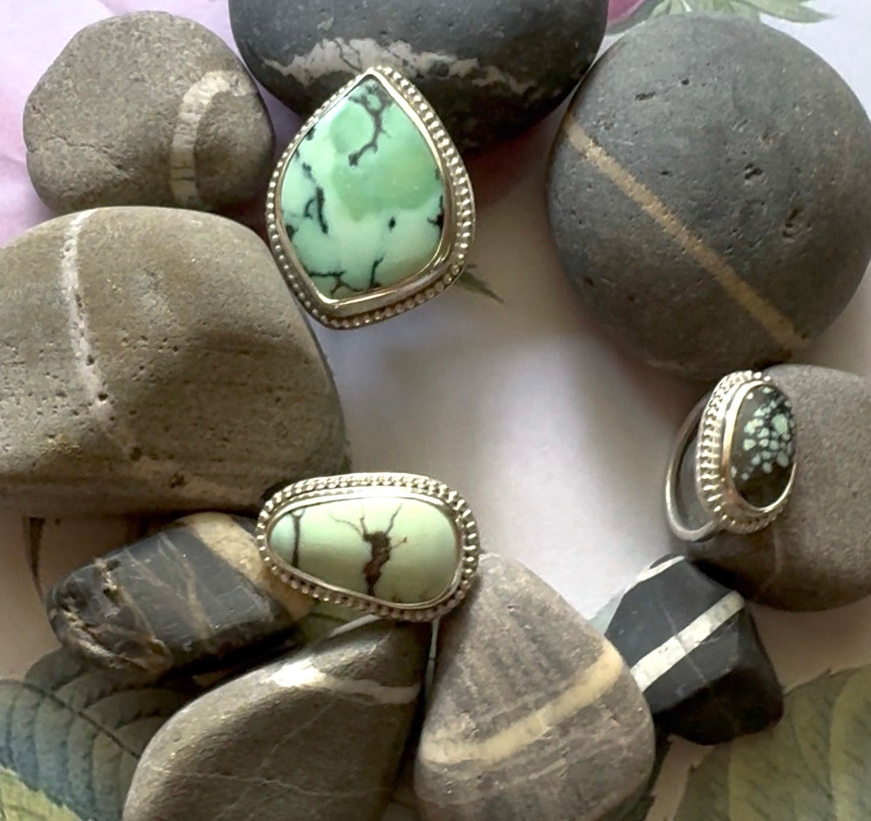 Soft Blue Turquoise Ring in Sterling Silver