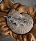 Rainbow Trout Sterling Silver Gemstone Inlay Pendant