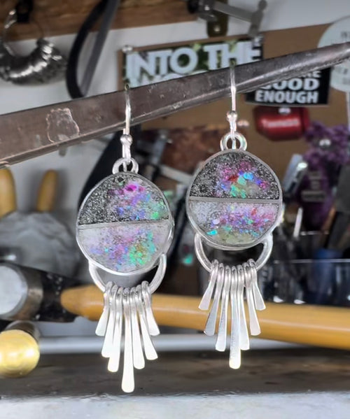 Cosmic Opal Fringe Earrings