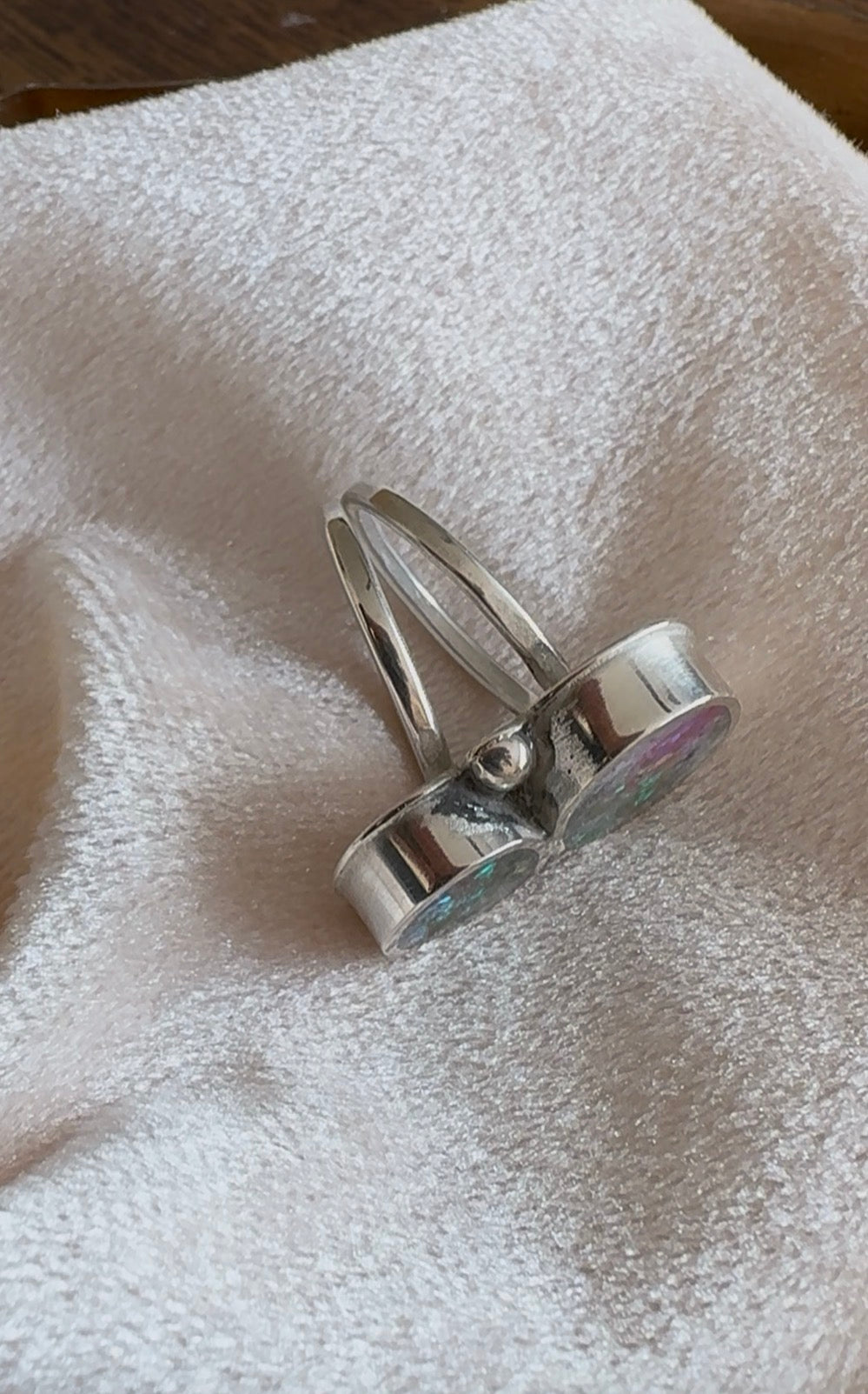 Sterling Silver Opal Fantasy Inlay Ring
