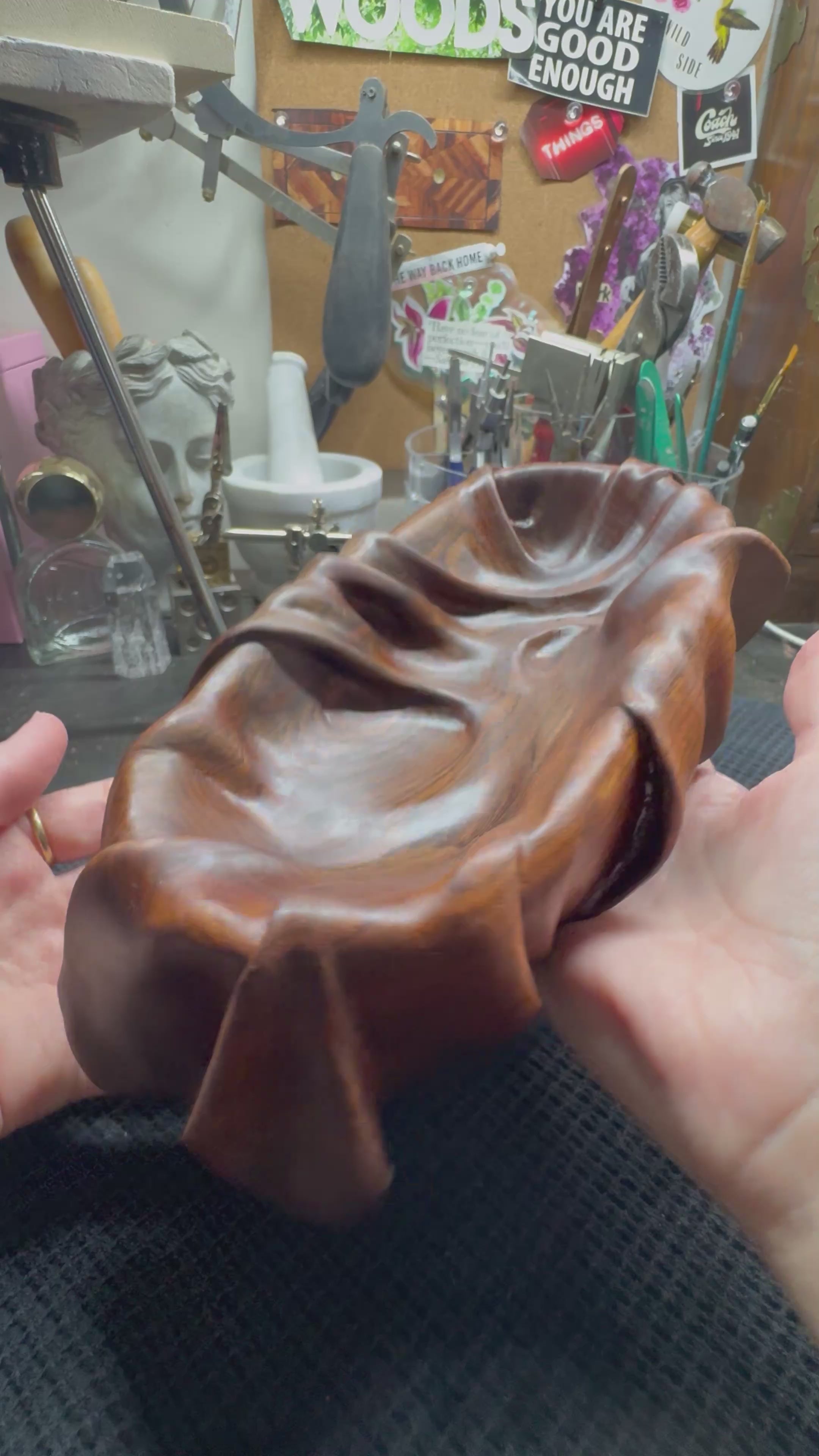 Hand carved Solid Wood Bowl